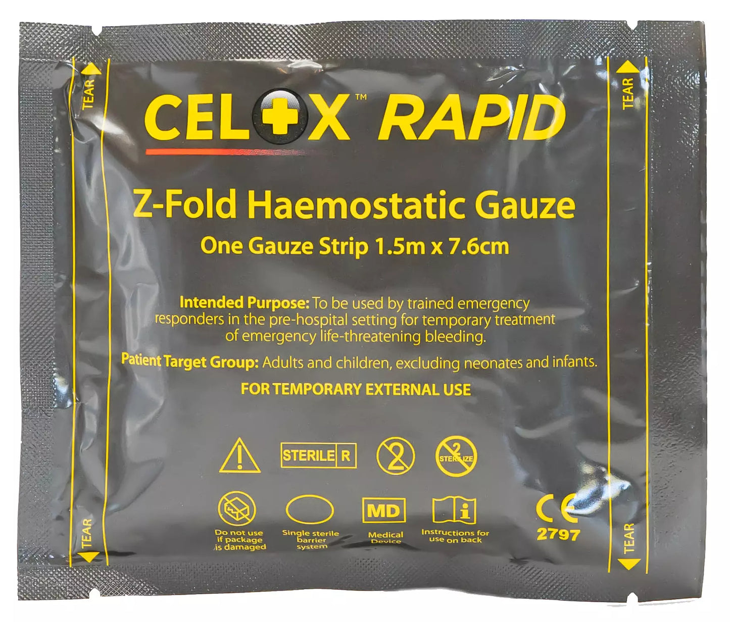 CELOX RAPID Gauze 5ft Z-Fold